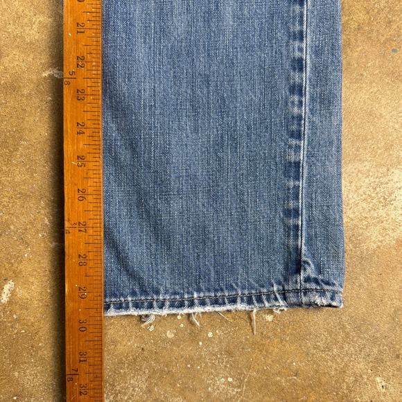 Gap Easy Fit Vintage‎ Men's Jeans 31x29.75 Light Wash Distressed Hem USA Made - Picture 11 of 12